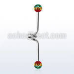 incfr5r 316l steel industrial twister barbell with rasta balls