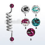 indfr5c industrial coil barbell w 5mm multi crystal zebra balls