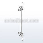 indsh30 316l steel industrial barbell w two pistols