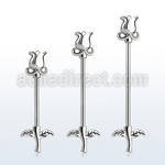 indsh37 surgical steel industrial barbell flower