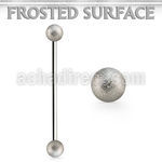 info4s 316l steel industrial barbell w 2 4mm frosted steel ball