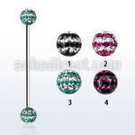 infr5d 316l steel industrial barbell w ferido tri line ball