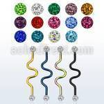 intafr5 anodized 316l steel industrial barbell w ferido balls