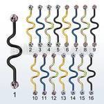 intafr5a anodized steel industrial zigzag barbell w dotted balls