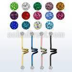 intcfr5 anodized steel industrial twister barbell w ferido balls