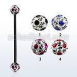 intfr5a anodized steel industrial barbell with dotted balls