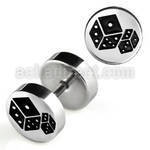 ip14 high polished fake plug with laser edged dice logo