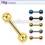 iptb4 anodized 316l steel fake plug w two 4mm ball shaped ends