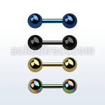 iptb5 anodized 316l steel fake plug w two 5mm ball shaped ends