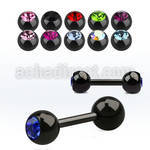 iptjb5 anodized 316l steel fake plug w two 5mm jewel ball