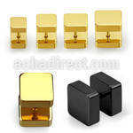 iptsq anodized 316l steel fake plug with square sides