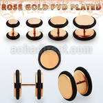 ipttr rose gold anodized surgical steel fake plug with o rings
