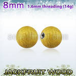 jfball8 8mm jackfruit wood ball with 316l steel 1.6mm threading