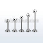 lbb3 6mm 16mm of surgical steel labret with 3mm ball