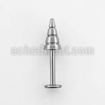 lbcn4b 16g 316l steel labret with 4mm ridged drill cone