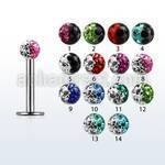 lbfr3e 16g 316l steel labret with 3mm 2 color ferido ball