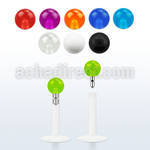 lbivb3 clear bio flexible labret with 3mm acrylic uv ball