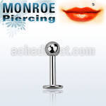 lbmnb 16g 316l steel monroe piercing with 3mm ball