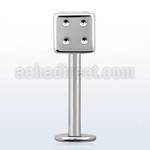 lbsdi4s surgical steel labret with a 4mm dice length 6 12mm