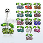 mcd355 steel belly banana w a lower crystal studded cherries