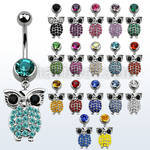 mcd451d steel belly banana w lower crystal owl end 