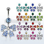 mcd595d steel belly banana w a lower crystal studded ribbon 