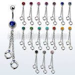 mcd652s 316l steel belly banana w 2 dangling handcuffs