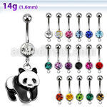 mcd688 belly banana w a painted panda shaped dangling 