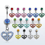 mcdhpe 316l steel belly banana with heart peace sign
