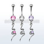 mcdz13 316l steel belly banana w prong cz swirl w round cz