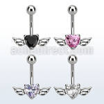 mcdz381 316l steel belly banana w a 8mm lower cz stone w wings