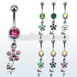 mcopfl15 steel belly banana dangling flower w synthetic opal