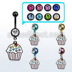mdk456 pvd 316l steel belly banana w painted cupcake dangling