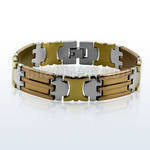 mgcob4 steel bracelet w polished color x and rose gold links