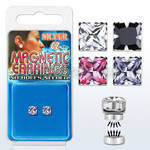 mgzq5m pair of silver magnetic ear studs w 5mm square color cz