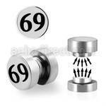 mip12 316l steel magnetic fake plug with 69 logo