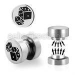 mip14 316l steel magnetic fake plug with dice logo