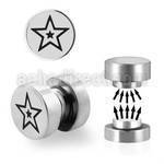 mip8 316l steel magnetic fake plug with star logo