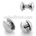 mphb surgical steel magnetic fake plug with two dome parts