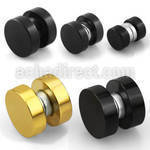 mptrd black or gold anodized 316l steel magnetic fake plug