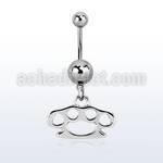 msd376 316l steel belly banana w a dangling brass knuckle