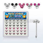 nbmos36a box w 925 silver nose bones w crystal mouse face
