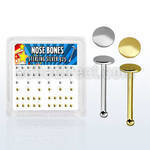 nbmx4 box w 52 pcs of silver nose bones w 2mm flat round tops