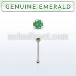 nbpge10 925 silver nose bone w a emerald stone