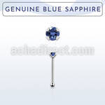 nbpge9 925 silver nose bone w a blue sapphire stone