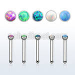 nbs20op 316l steel nose bone with 1.5mm round synthetic opal top