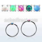 nho15 silver nose ring w 1.5mm synthetic opal casted prong set