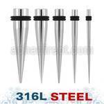 nlspgx high polished 316l steel taper with double o rings