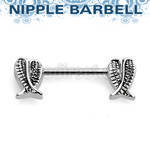 npsh4 surgical steel nipple barbell w wing pairs on both sides