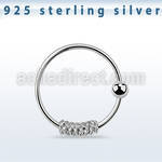 nr21 twisted wire designed silver nose hoop diameter 10mm